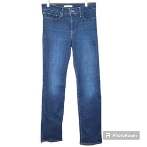 LEVI'S Shaping Straight mid rise medium wash faded Straight leg jeans